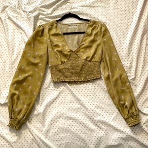 Silk cropped blouse